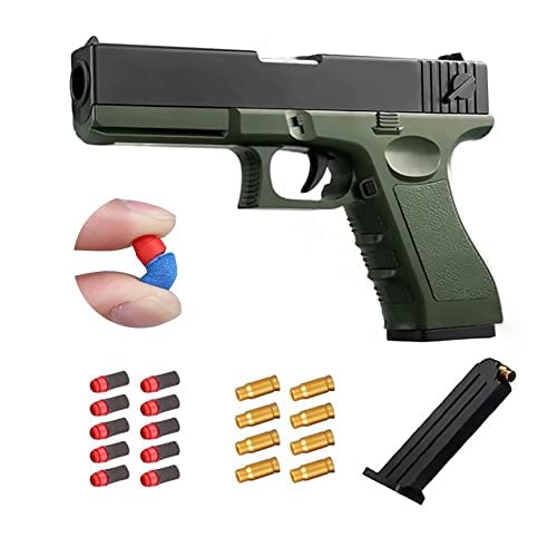 Toy Gun with Soft Bullets, Safe Soft Bullet Gun, Simulates Real Manual Loading, Toy Guns for Boys, Great Gift for Boys and Girls (Green)