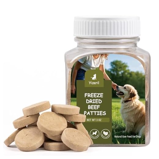 yizeril Freeze Dried Beef Patties Dog Cat Treats - Beef Liver & Egg Yolk Natural Recipe Pet Snacks,High Protein,Grain-Free (20 PC)