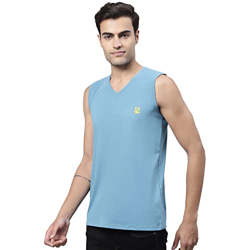 Image of Mack Jonney Regular Fit Cotton Solid Gym Vest for Men-V SL ANTHRA 01-P