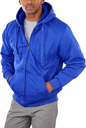 Image of ToBeInStyle Men's Polar Fleece Long Sleeve Zip Up Kangaroo Pocket Cold Weather Hoodie Jacket