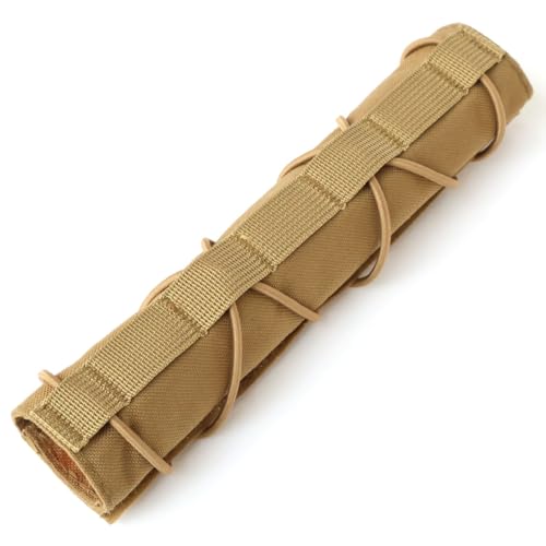 RALSPEC Tan Khaki Tactical Airsoft Suppressor Moderator Cover Muffler Baffler Gun Barrell Silencer Heat Shield Military Army Shooting Desert Brown