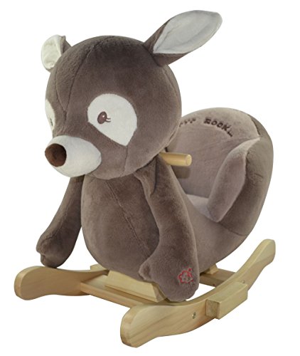 Sweety Toys 4867 Schaukeltier Schaukelpferd REH Daniel The Dark Brown Deer supersüss,sehr hochwertige Ausführung mit Funktion Lullaby Lied