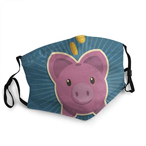 Preisvergleich Produktbild Retro Sparschwein Einstellbare Mundbedeckung Waschbare Gesichtsmaske Kopftuch Sturmhaube Wiederverwendbare Halstuch
