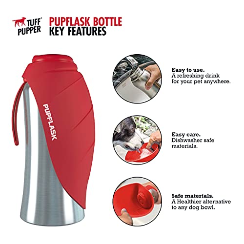 Pupflask Large Dog Water Bottle | 27 Or 40 Oz Stainless Steel | Convenient Dog Water Dispenser | Puppy Travel Water Bowl | Portable Pet Water Bottle | Leak Proof Bottle Perfect Size For All Dog Breeds #TOP1