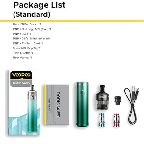 Voopoo Doric 60 Pro Pod System Kit Farbe Carbon Fiber