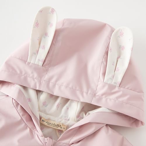 DAVE&BELLA Toddler Girls Hooded Jacket, Kids Baby Cute Spring Fall Outerwear Windbreaker Zipper Lightweight Casual Coat2