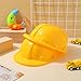 2Pcs Plastic Construction Hats Boys, Small Helmets Toys Toddles Yellow Hard Hats for Cosplay Construction Worker Costume Accessories for Kids Halloween Party Decors 49g/Each