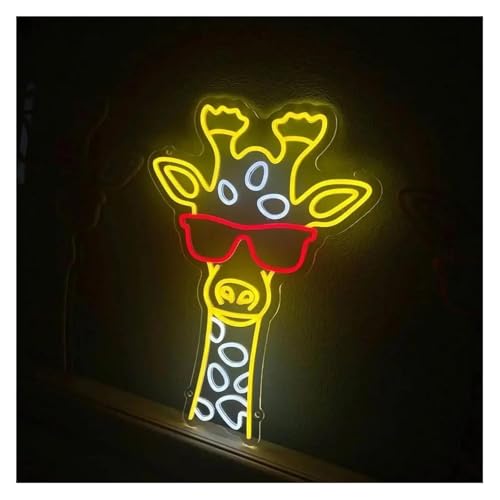 Néon décoratif Girafe cool à intensité réglable et alimentation USB 40x23cm