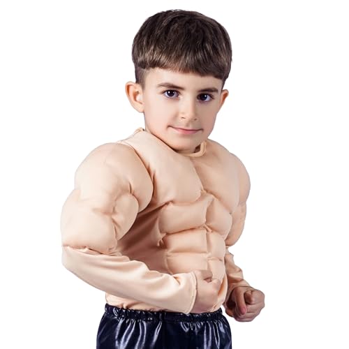 Disfraz muscular para niños, color amarillo miniatura 1