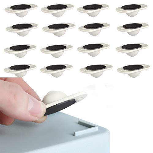 RAFFISH roulettes pivotantes adhésives , Mini Roulette Auto-adhésive Roulette en Plastique Roulette à Bille Accessoires pour cartons Mobiles (16 Pcs) Cover