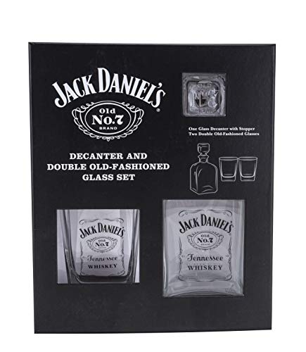 Jack Daniel's 8451 Black Label Logo Decanter Set Gift, Glass, Clear