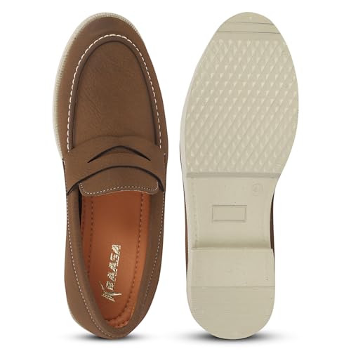 Image of Kraasa Men Premium Driftor 2.0 Block Heel Loafers for Mens, Causals| Lighweight Slip-On's | Soft Cushioned Insole | Super Flexible, Comfortable for Men