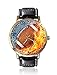 Orologio da polso al quarzo con pallone da calcio, unisex, alla moda, casual, in pelle