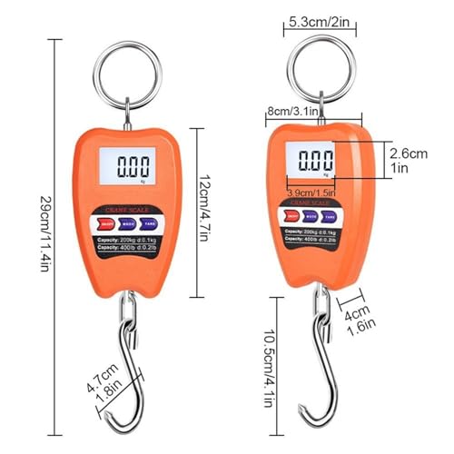 3pcs 200KG High Precision Digital Hook Scale with LCD Display, Portable Electronic Weight Scale for Fishing, Luggage, and Home Use - Kg/Lb/N Options