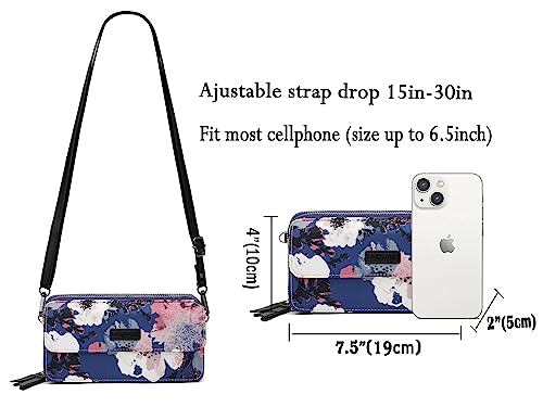Image of Lanyani RFID Crossbody Wallet Wristlet Purse with Phone Pocket For Women Vegan Leather