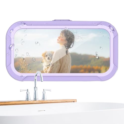 Soporte para teléfono para ducha impermeable con ángulo ajustable para espejo