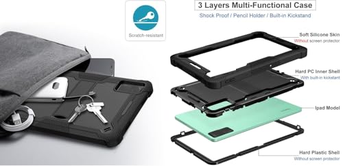 Image of WHITBULL Rugged Shockproof Heavy Duty Back Case Cover Compatible with Redmi Pad SE 11 inch Cover Case, Black