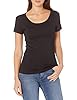 Amazon Essentials Women's Slim-Fit Cap-Sleeve Scoop Neck T-Shirt, Pack of 2, Black, XS #1