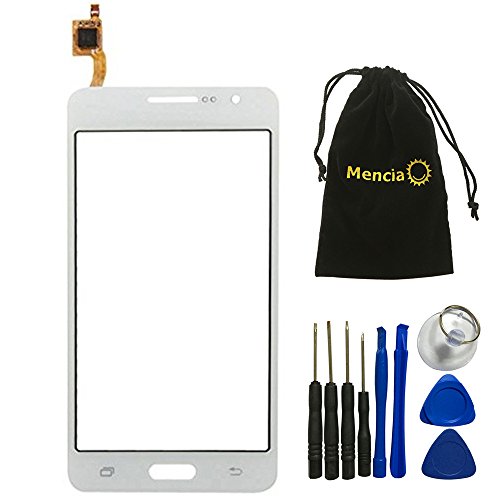 Mencia Touch Digitizer Glass Lens Screen Replacement For Samsung Galaxy Grand Prime G530 G530F G5308 With Openning Tools(White)