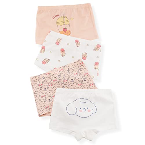 [Enfants Chéris] 子供服 女の子 ショーツ ボクサーパンツ 下着 肌着 4枚 ガールズ キッズ 綿 抗菌 防臭 柔軟 通気 女児 可愛い ジュニア 犬柄 160のサムネイル