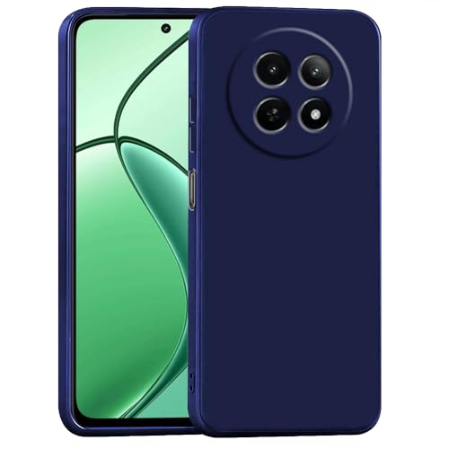 Image of Back Cover | Full Camera Protection | Premium Liquid Silicon Case | Flexible Bumper Case for Realme 12 5G / 13 5G / 12x 5G / C65 5G / Narzo 70x 5G / N65 5G (Dark Blue)
