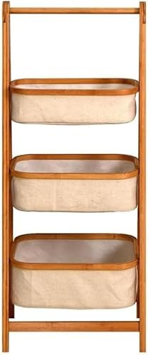 Scifimp ランドリーバスケット 竹製 大容量 引き出し式 収納ボックス 分類収納 洗濯カゴ 洗剤収納 おしゃれ 洗面所 浴室 トイレ 玄関 リビング ベッドルーム用 簡単組立