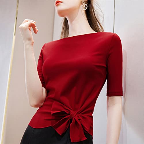 T-Shirt féminin élégant mode ronde vêtements confortables taille plus