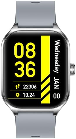 Logia Fit7 Akıllı Saat, 2.01 inç Dokunmatik Ekran, iOS ve Android Uyumlu, Kalp Atış Hızı, Adım Sayma, Uyku Analizi, Gümüş Gri - Görsel 3