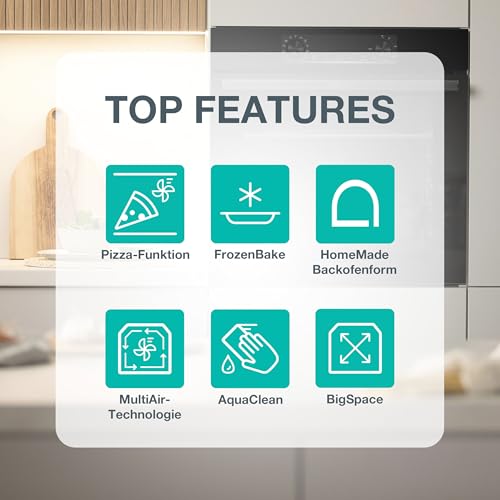 Gorenje GEC5C43WGAMZ Elektro-Standherd mit Glaskeramik-Kochfeld / 50 cm / 70 Liter/Schnellaufheizung/Pizzamodus 300°C/Auftauen/AquaClean/Ergonomische Knebel/ 8 Beheizungsarten/weiß