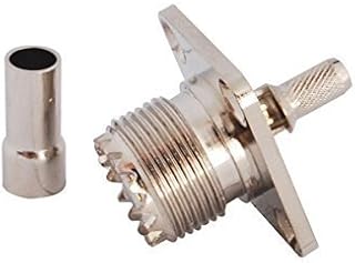 2pcs Rf Electronics Wire Terminal Connector Uhf (Pl-259) Female Flange Panel Mount for Coaxial Cable Rg58 Lmr195 Rg400 Ships from USA