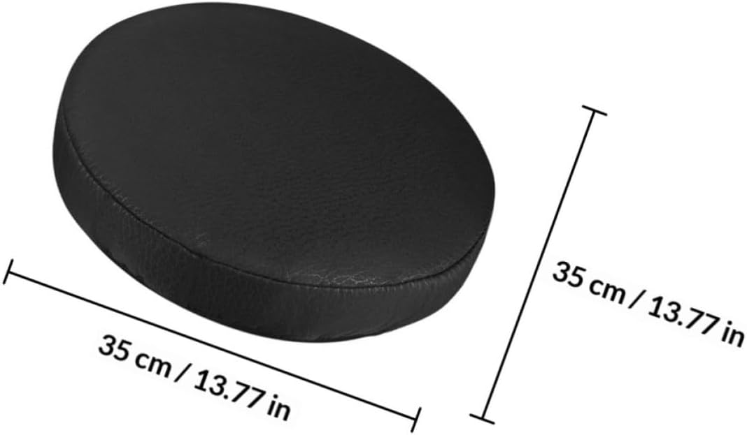 2pcs Black Elastic Round Stool Cover with Slip Resistant Backing