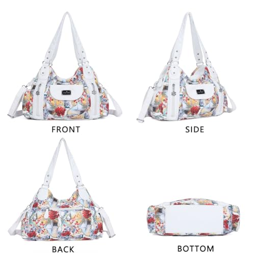 Image of Angel Kiss Purses for Women, Large Shoulder Bag Hobo Tote Purse Mutipocket Faux Leather Satchel Hobo Purse