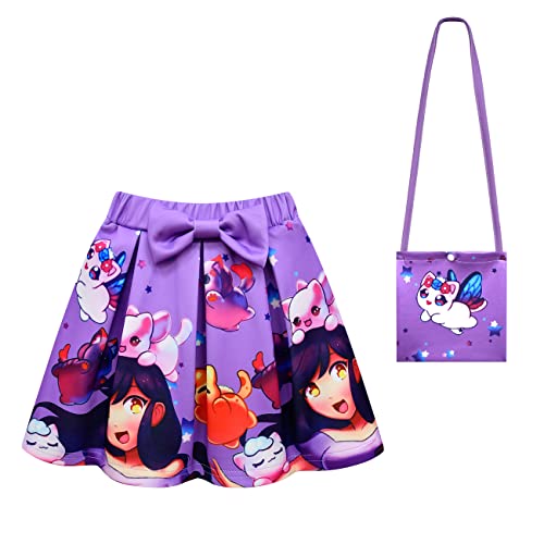 Fashion 3D Printing Game Character Short -Sleeved Shirt Dress 3 PCS Set3