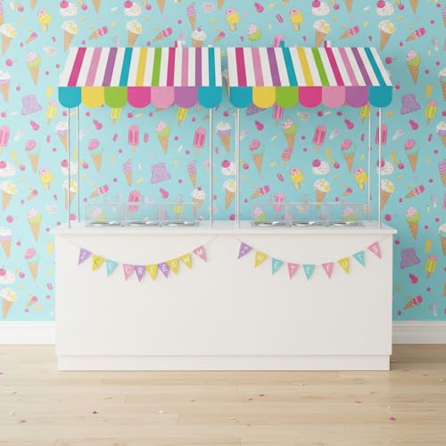 Image of Tallew 4 Pcs 3D Circus Awning Wall Decoration Farmers Market Party Decorations Carnival Awning for Halloween Carnival Theme Party Classroom Decorations(Candy Color)