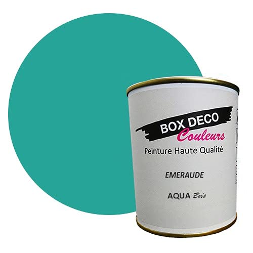 BOX DECO COLORES Pintura mueble madera interior a base de acrílico aspecto mate Aqua Madera - 750 ml, verde esmeralda