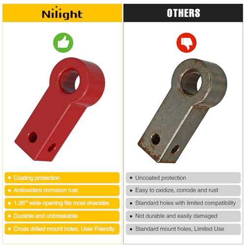 Image of Nilight Aluminum Soft Shackle Hitch 2 inch Receiver Off-Road Towing Accessory