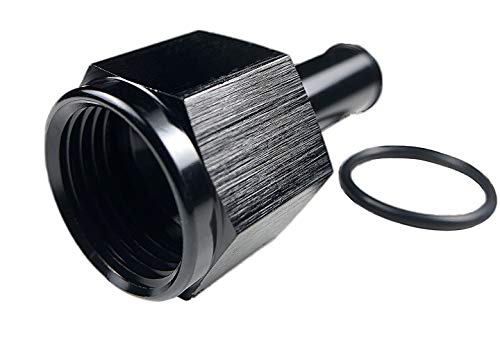 Afatebox WAN843-F10-B12-BLK 10An Female To 3/8 Hose Barb Push On Oil Cooler Conversion Hose Fittings Atf Steering Straight Aluminum An10 To 3/8 Barbed Adapter Black Anodized thumb #1