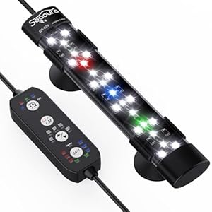 Submersible Aquarium Light for Fish Tank, 24/7 Cycle Fish Tank Light with Timer, Full Spectrum+7 Single Colors, Auto On/Off, Adjustable Brightness (7 Inch for 8-17inch Tank)