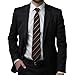 Hi-Tie Black Gold Extra Long Ties for Men Silk 70'' Men's Ties Set Stripe Necktie and Pocket Square Cufflinks for Wedding