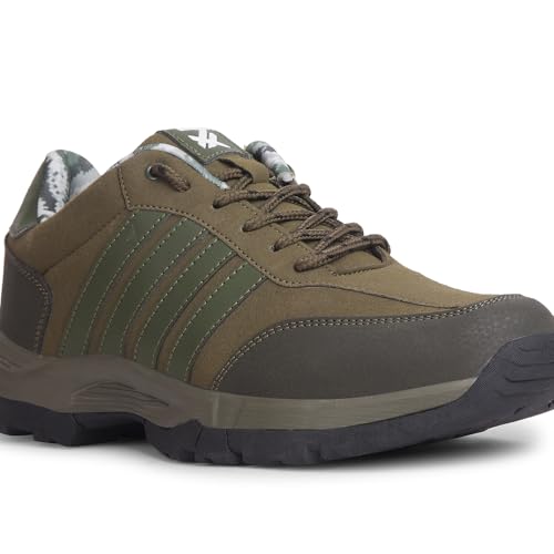 Image of Liberty Leap7x COLUMBIA6E Men Sports Trekking Shoes - Brown & Olive Green | Comfortable and Durable Lace-Up Closure - Suitable for Lacing Running, Gym, Jogging and Outdoor Shoes for Man