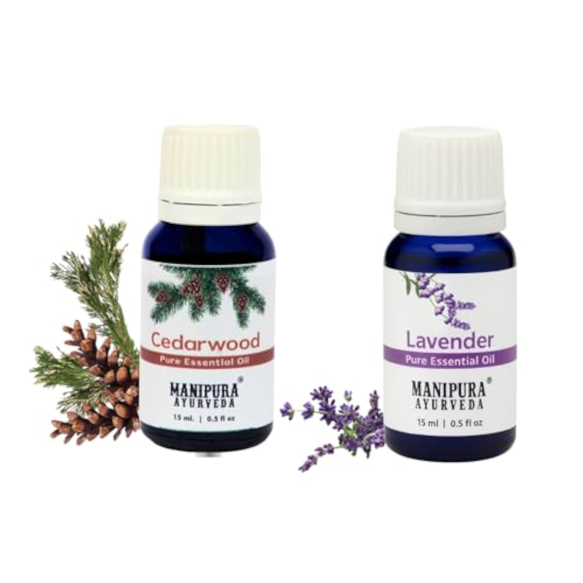 Cedarwood + Lavender Oil Diffuser 15 ml Each, Combo Pack