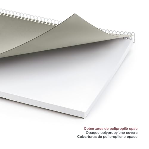 Miquelrius Agenda annuel 2025, 155 x 213 mm, 1 jour par page, couverture souple polypropylène, spirale, papier 80 g/m², catalan, anglais et portugais, couleur grise – vue 4
