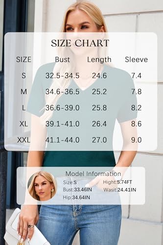 Image of Arach&Cloz Women's Wool Blend Spring Summer Lightweight Business Casual Sweater Tops 2026