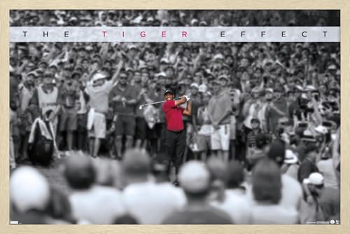 Trends International Tiger Woods - The Tiger Effect Wall Poster, 34L x 22.4W, Blonde Framed Version