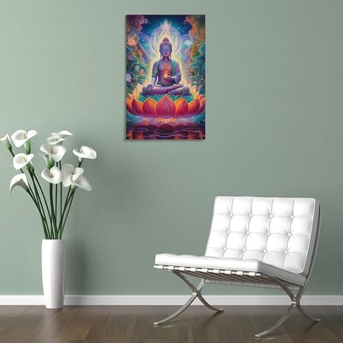 Bouddha murale deco impression sur toile affiche decoration interieure zen 30x45