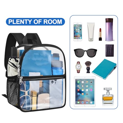 oraben clear backpack for stadium events clear bag small stadium backpack waterproof 12x6x12 for women men adult concert sports