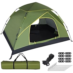 GEEDIAR 3-4 Person Instant Pop Up Tent – Upgraded Waterproof & UV Protection | Automatic Setup | Ideal for Family Camping, Garden Relaxing & Fishing | Includes Carrying Bag
