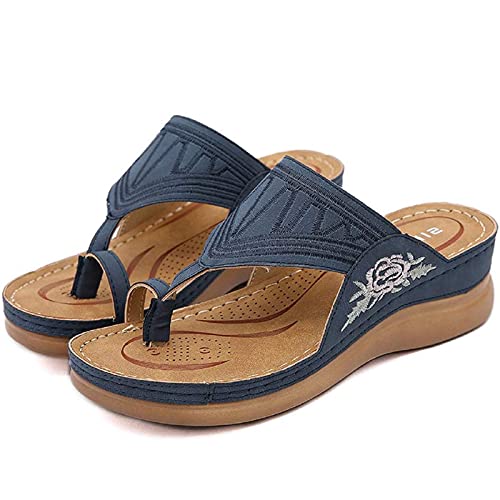 DYHOZZ Sandalias Ortopédicas Corrector de Juanetes, Cómodos Zapatos de Cuero de PU de Suela Plana con Plataforma para Mujeres, Sandalias de Viaje de Playa de Verano con Punta Abierta y Flop Cover