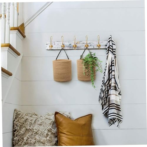 Panier tissé 2 pièces avec poignée solide pour suspendre les pots de fleurs au mur