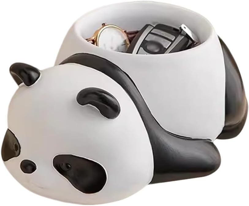 Sculpture panda avec plateau décoratif haut de gamme pour aménagement intérieur chic